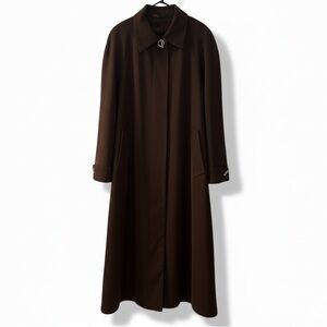 Utex Trench Coat with Silver Details and Removable Liner in Espresso